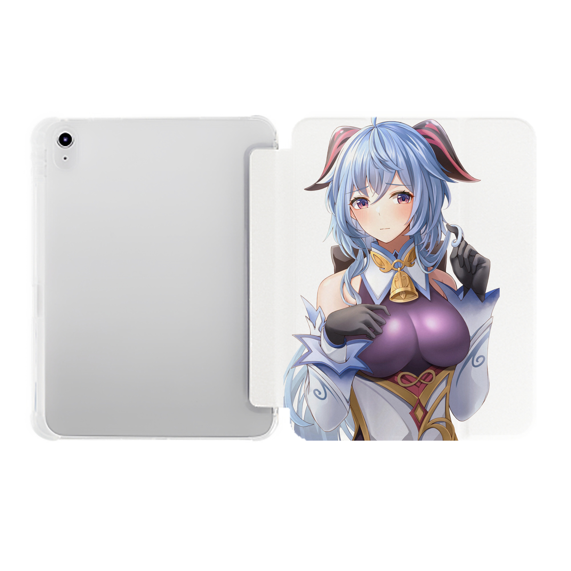 げんし神 甘雨 かんう genshin Ganyu IPad ケース ペン収納付き 三つ折りスタンド PUレザー×シリコン 対応機種9.5/10.5/10.9インチ